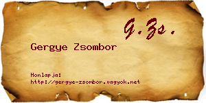Gergye Zsombor névjegykártya